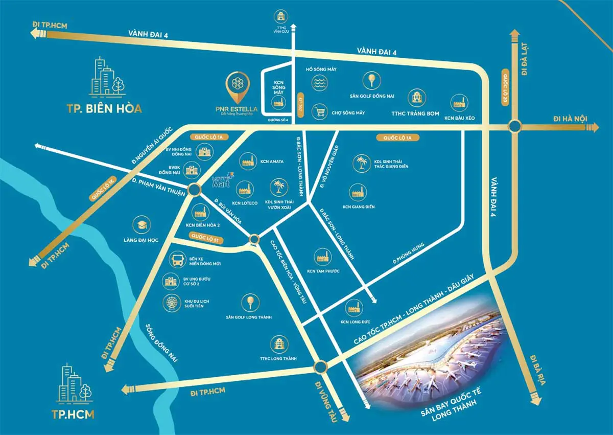 Vị trí dự án Estella City Sông Mây Đồng Nai